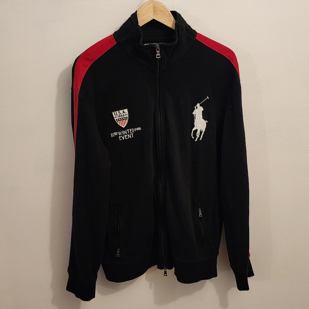 Polo Ralph Lauren Track Full Zip Jacket Big Pony Men Size XL USA RL Winter Event